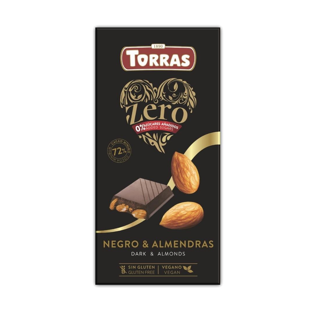 Torras Zero Dark & Almond  (72%, Sugar Free, Gluten Free)